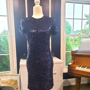 Tory Burch dark blue sequin cocktail dress